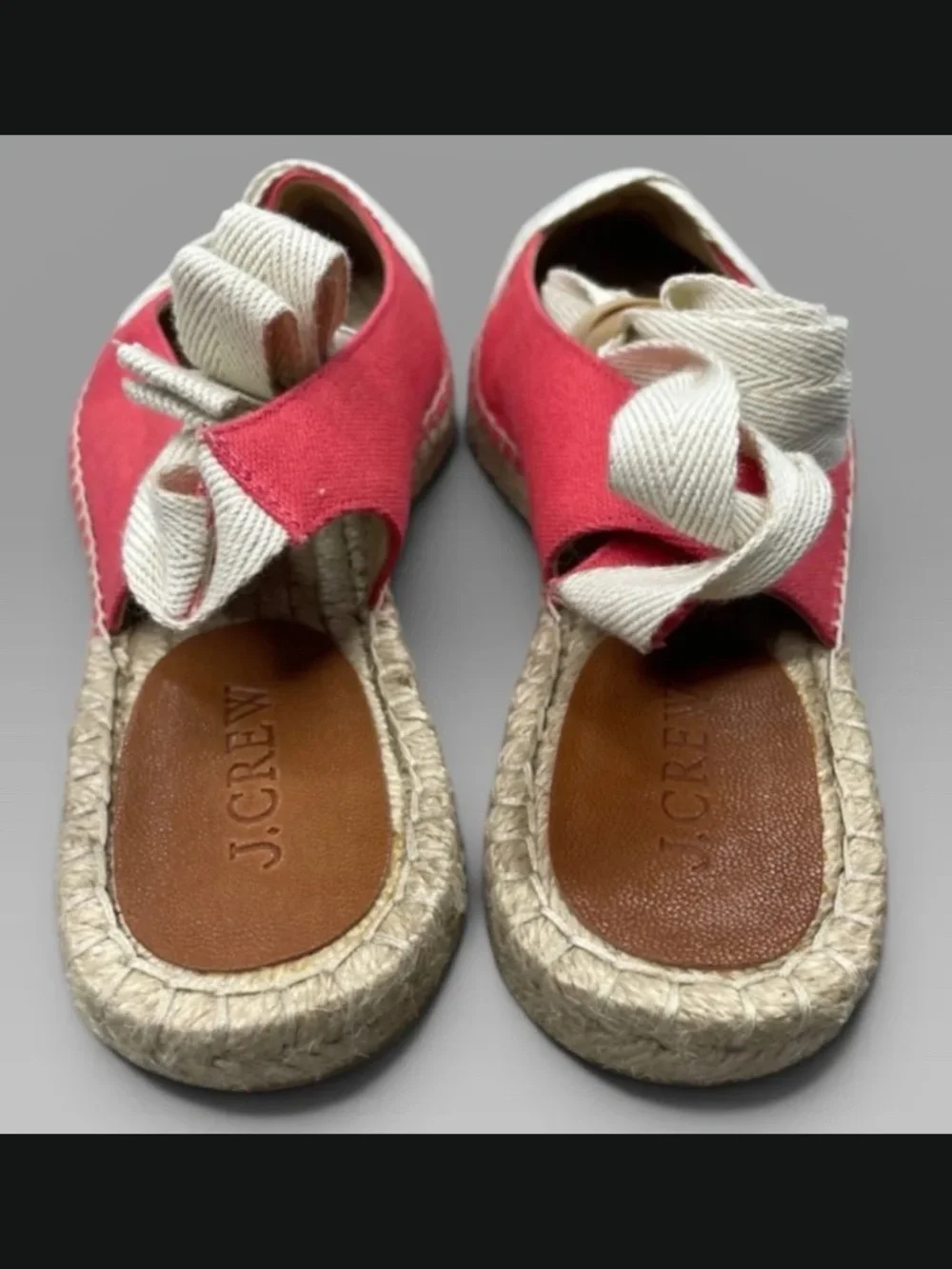 NEW J Crew Shoes Womens 9 red brown ballet espadrille flats lace up preppy boho